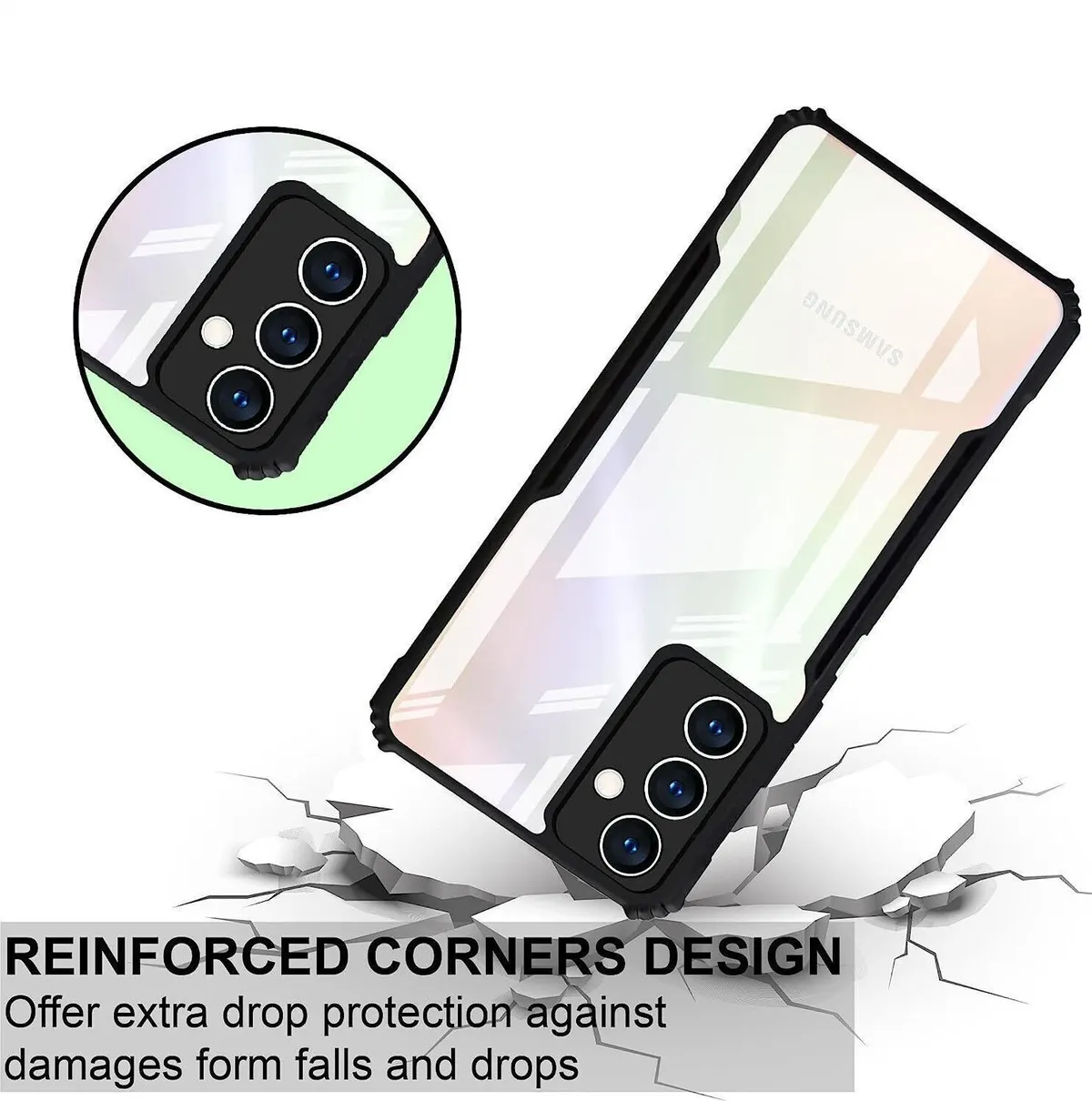 Micvir Back Cover for Samsung Galaxy F34 5G (Transparent, Black, Shock Proof, Polycarbonate, Pack of: 1) — image 3 of 5