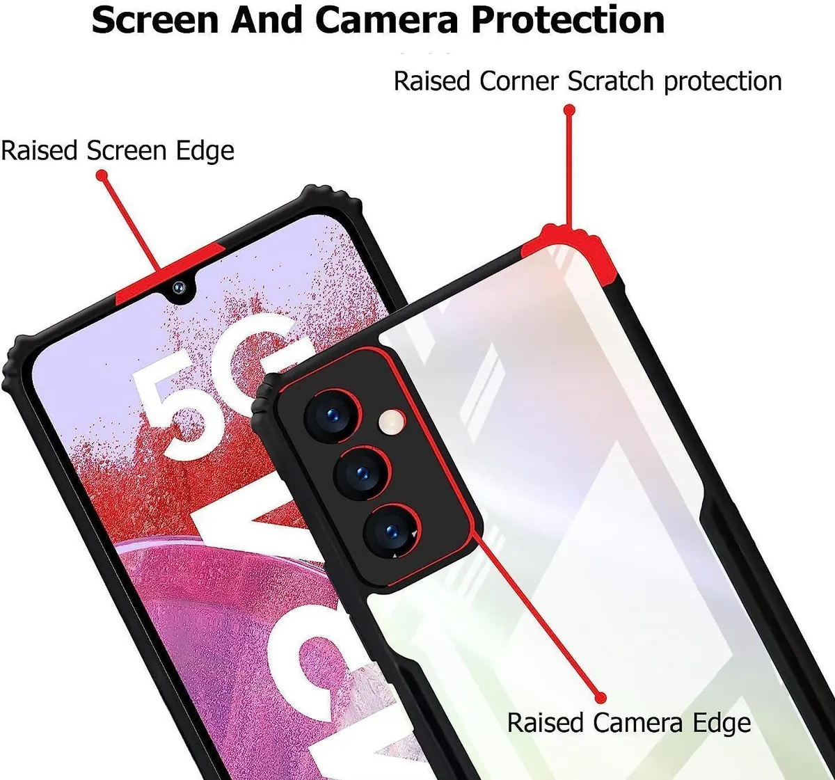 Micvir Back Cover for Samsung Galaxy F34 5G (Transparent, Black, Shock Proof, Polycarbonate, Pack of: 1) — image 4 of 5
