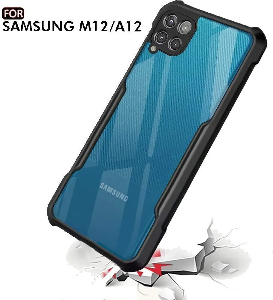 Micvir Back Cover for Samsung Galaxy A12 (Transparent, Black, Shock Proof, Polycarbonate, Pack of: 1) — image 2 of 4