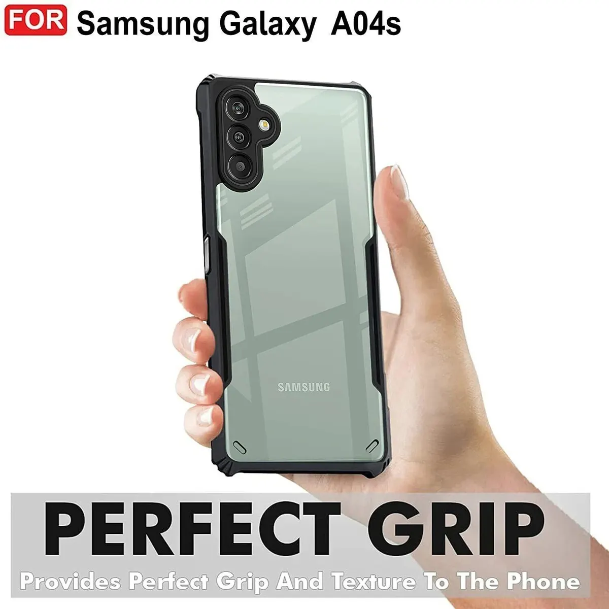 Micvir Back Cover for Samsung Galaxy A04s (Transparent, Black, Shock Proof, Polycarbonate, Pack of: 1) — image 2 of 5