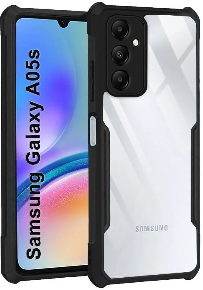 Micvir Back Cover for Samsung Galaxy A05s (Transparent, Black, Shock Proof, Polycarbonate, Pack of: 1)