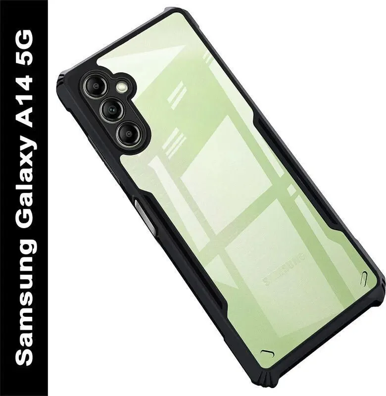 Micvir Back Cover for Samsung Galaxy A14 5G (Transparent, Black, Shock Proof, Polycarbonate, Pack of: 1)