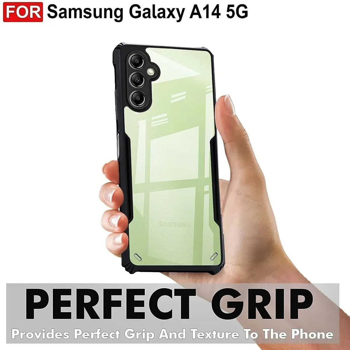 Micvir Back Cover for Samsung Galaxy A14 5G (Transparent, Black, Shock Proof, Polycarbonate, Pack of: 1) — image 2 of 5