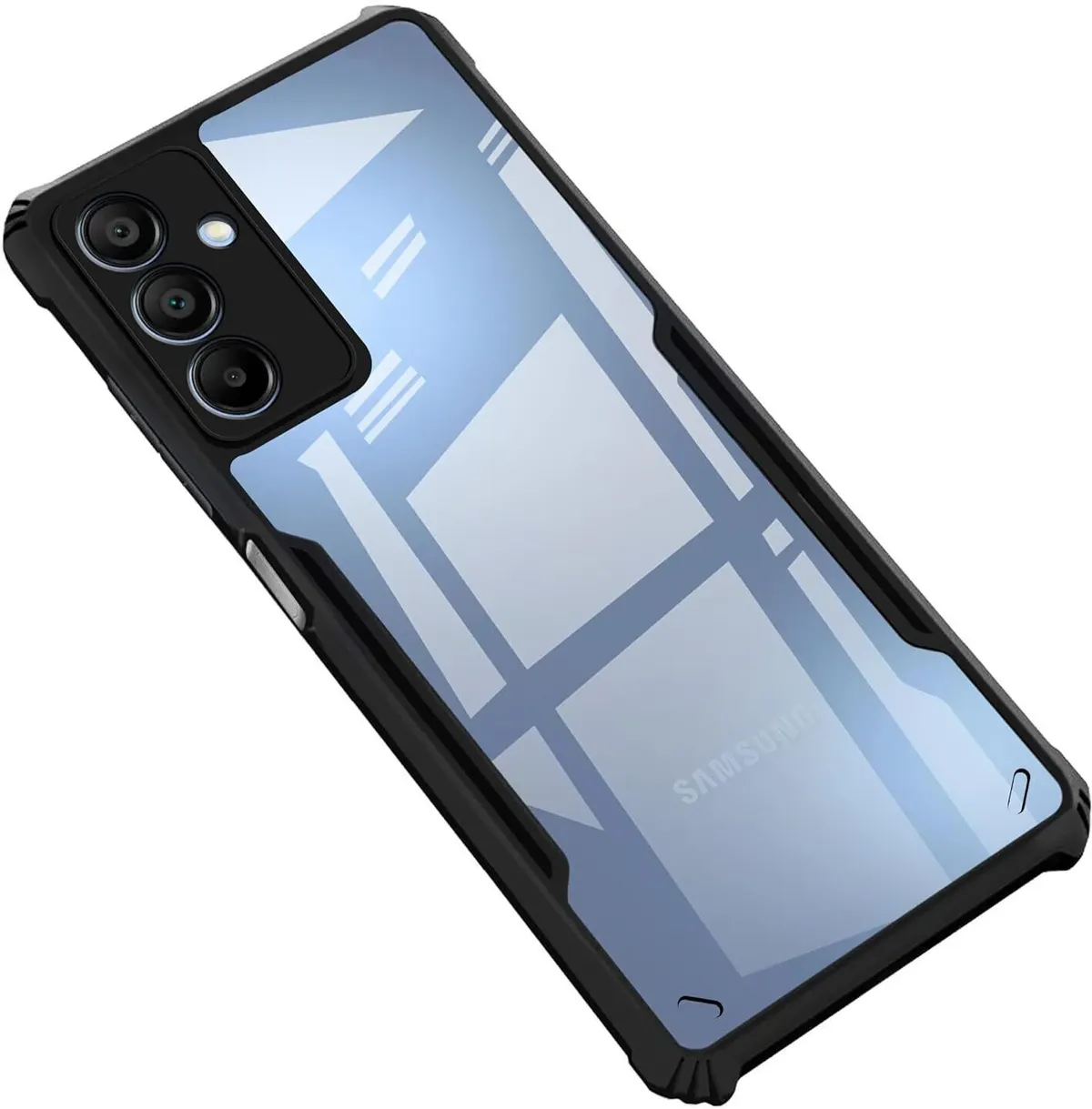 Micvir Back Cover for Samsung Galaxy A15 5G (Transparent, Black, Shock Proof, Polycarbonate, Pack of: 1)