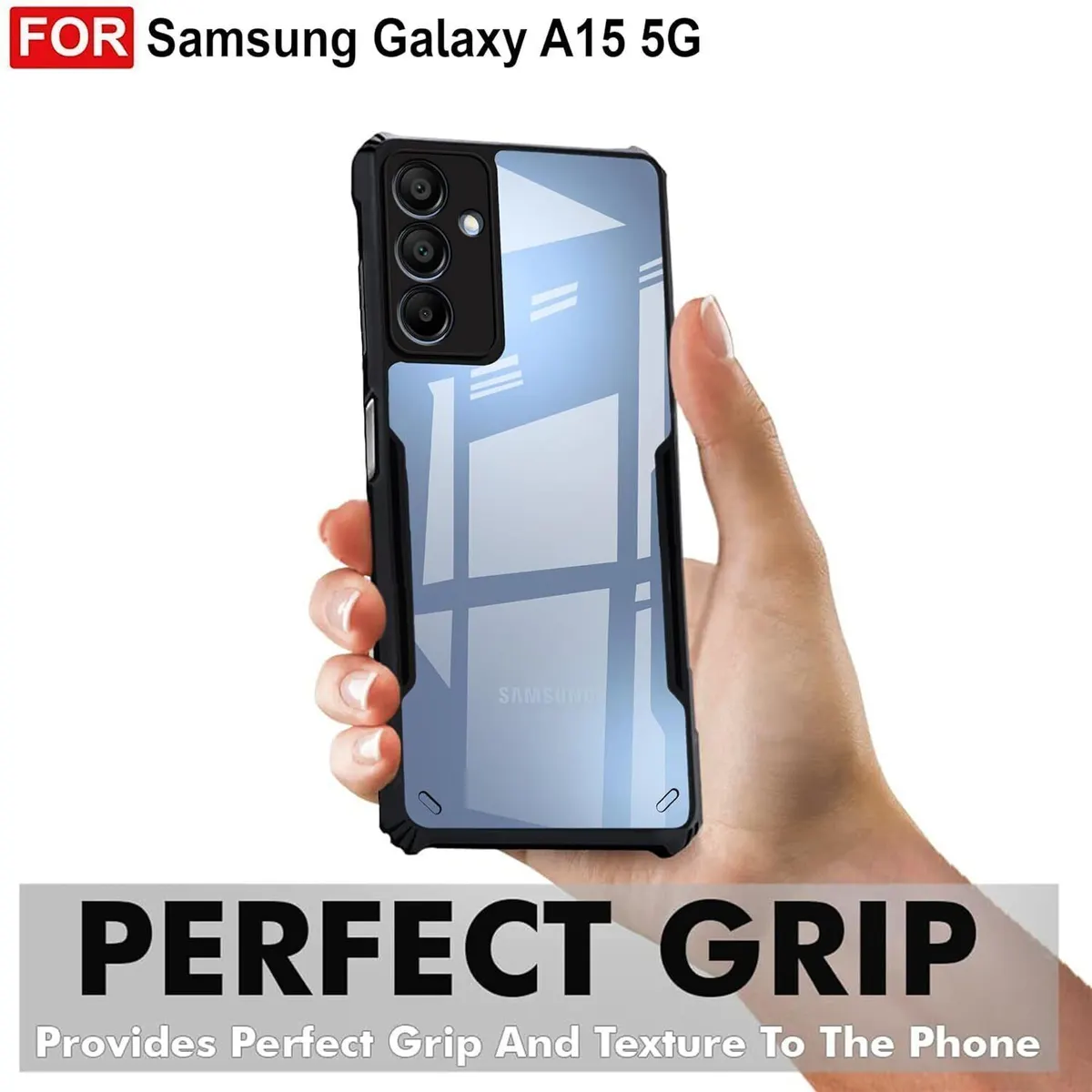 Micvir Back Cover for Samsung Galaxy A15 5G (Transparent, Black, Shock Proof, Polycarbonate, Pack of: 1) — image 2 of 5