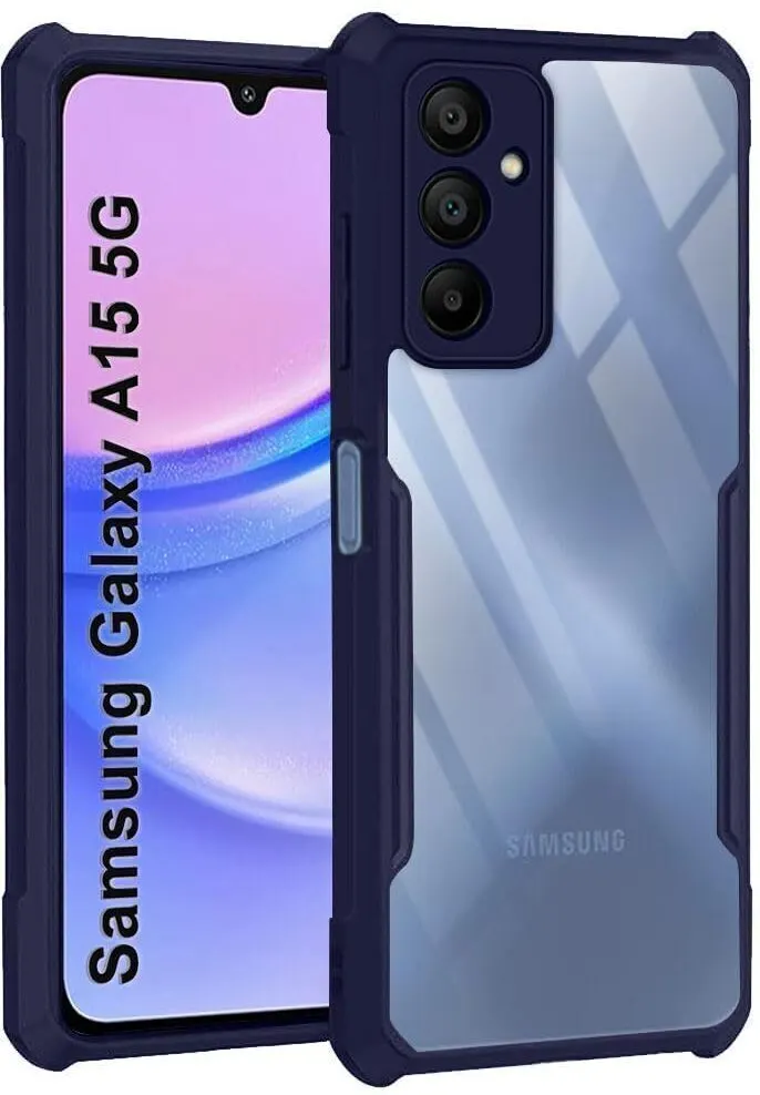 Micvir Back Cover for Samsung Galaxy A15 5G (Transparent, Blue, Shock Proof, Polycarbonate, Pack of: 1)