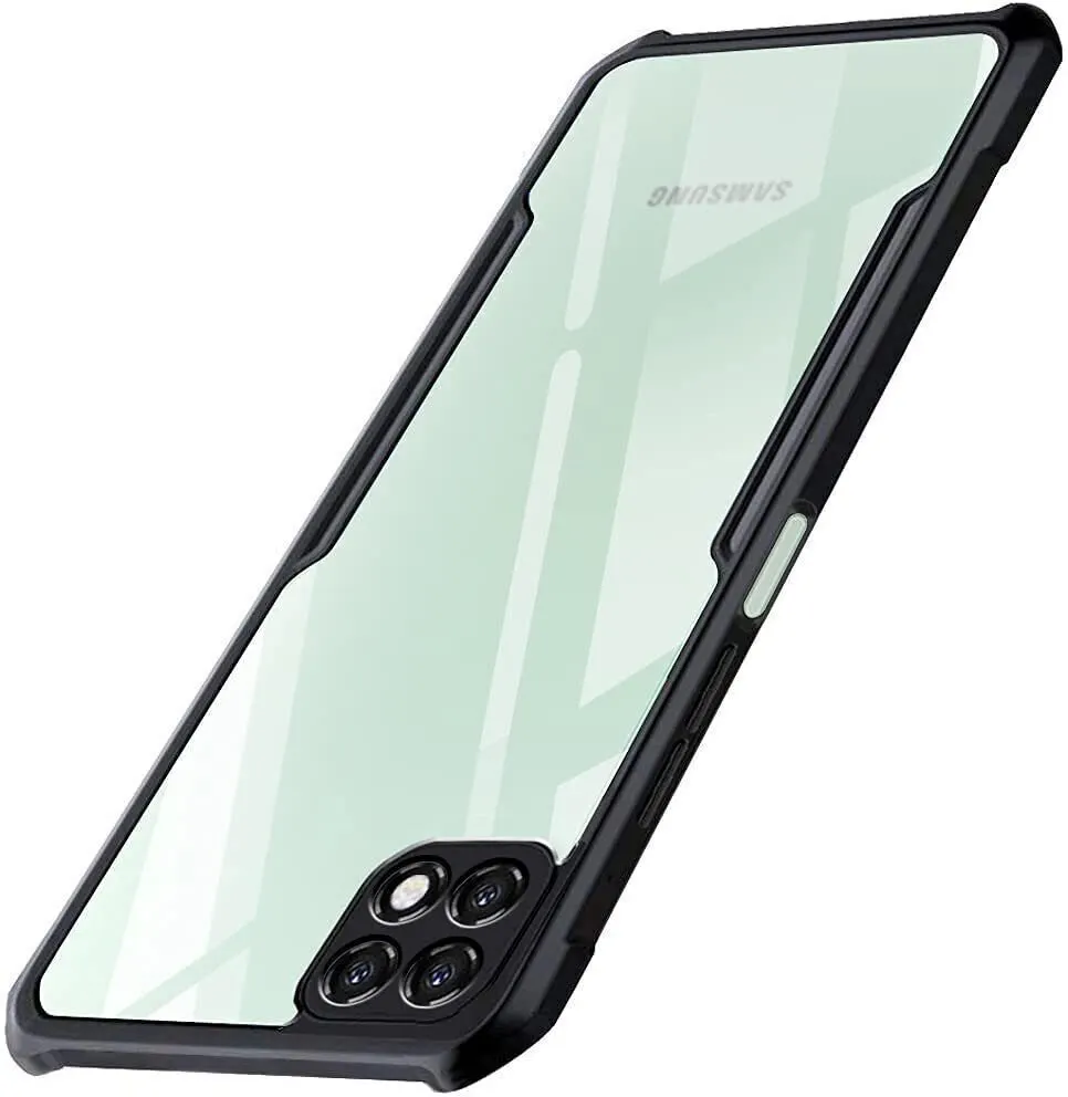Micvir Back Cover for Samsung Galaxy A22s 5G (Transparent, Black, Shock Proof, Polycarbonate, Pack of: 1)