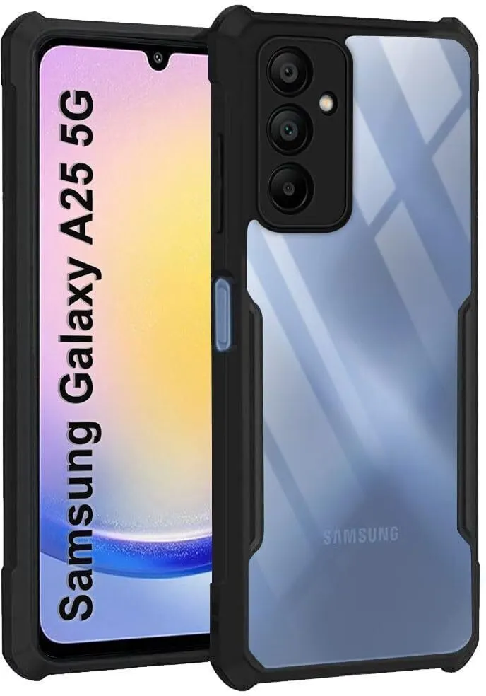 Micvir Back Cover for Samsung Galaxy A25 5G (Transparent, Black, Shock Proof, Polycarbonate, Pack of: 1)