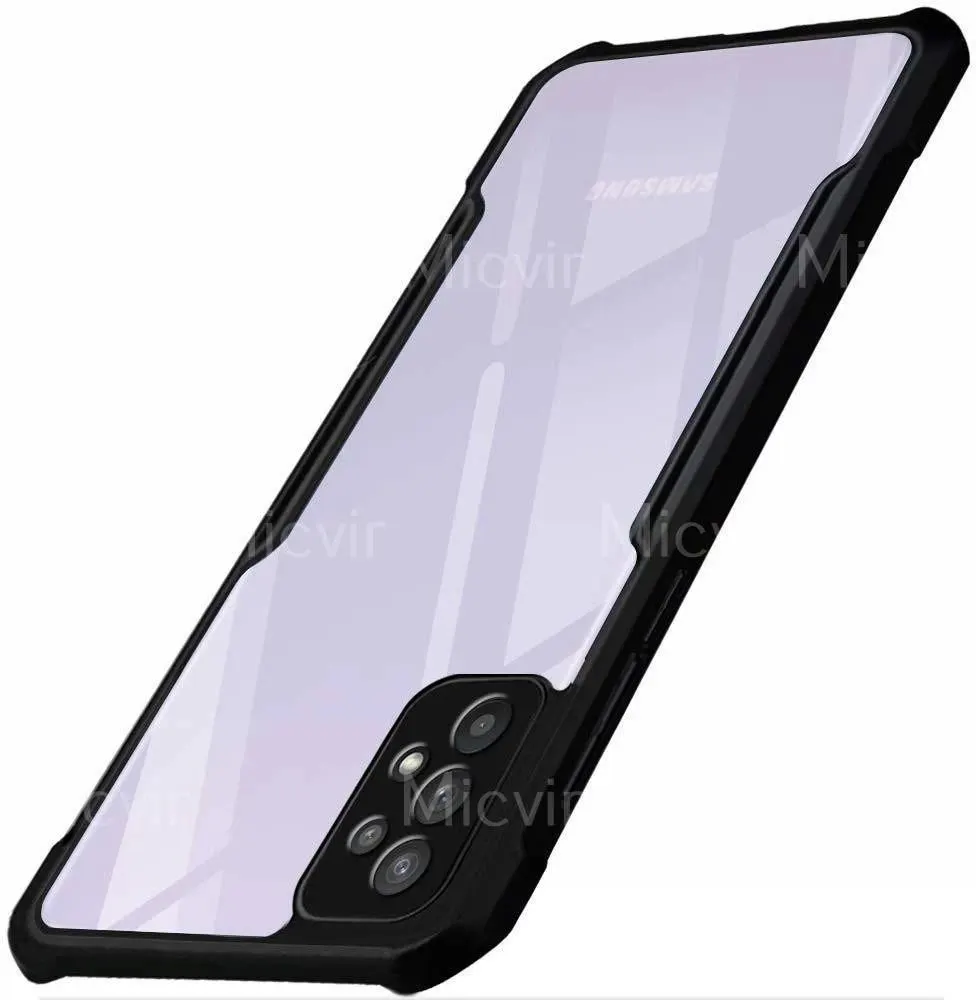 Micvir Back Cover for Samsung Galaxy A72 (Transparent, Black, Shock Proof, Polycarbonate, Pack of: 1)