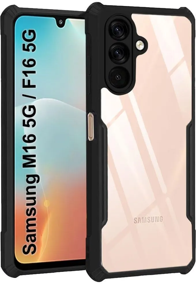 Micvir Back Cover for Samsung Galaxy F16 5G (Transparent, Black, Shock Proof, Polycarbonate, Pack of: 1)