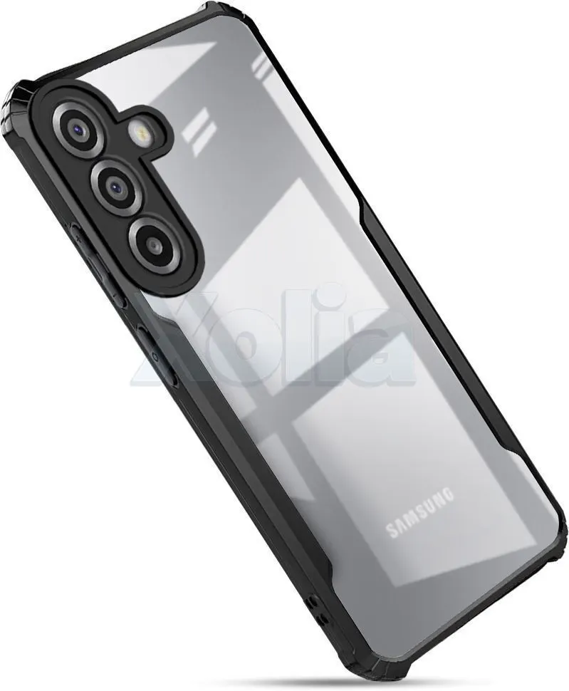 Xolia Back Cover for Samsung Galaxy F17 5G (Transparent, Black, Shock Proof, Polycarbonate)