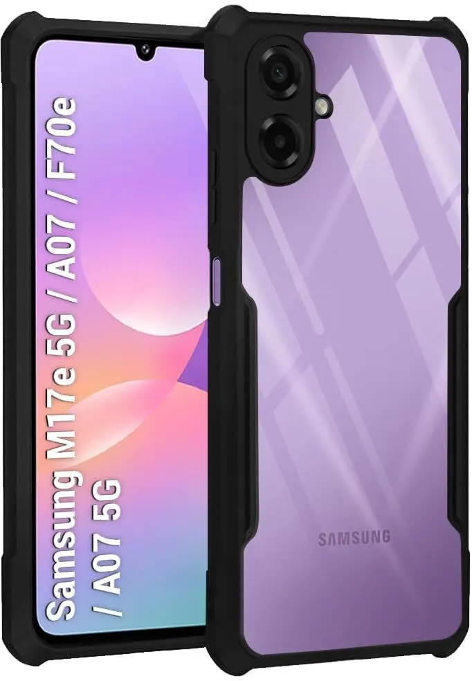 Xolia Back Cover for SAMSUNG Galaxy F70e 5G (Transparent, Black, Shock Proof, Polycarbonate, Pack of: 1)