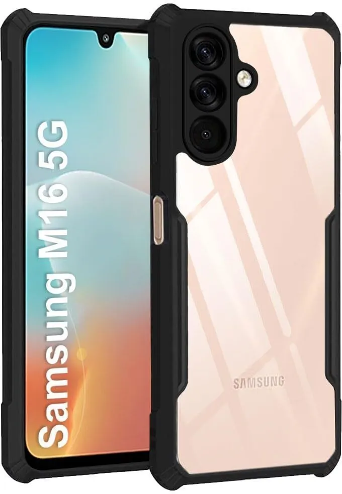 Micvir Back Cover for Samsung Galaxy M16 5G (Transparent, Black, Shock Proof, Polycarbonate, Pack of: 1)