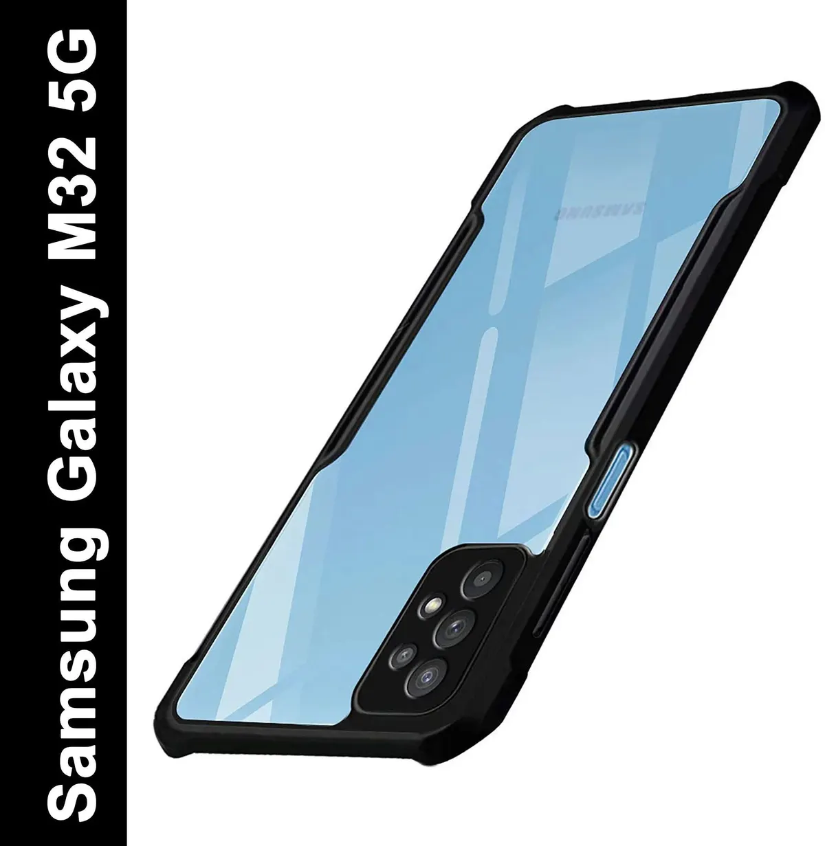 Micvir Back Cover for Samsung Galaxy M32 5G (Transparent, Black, Shock Proof, Polycarbonate, Pack of: 1)