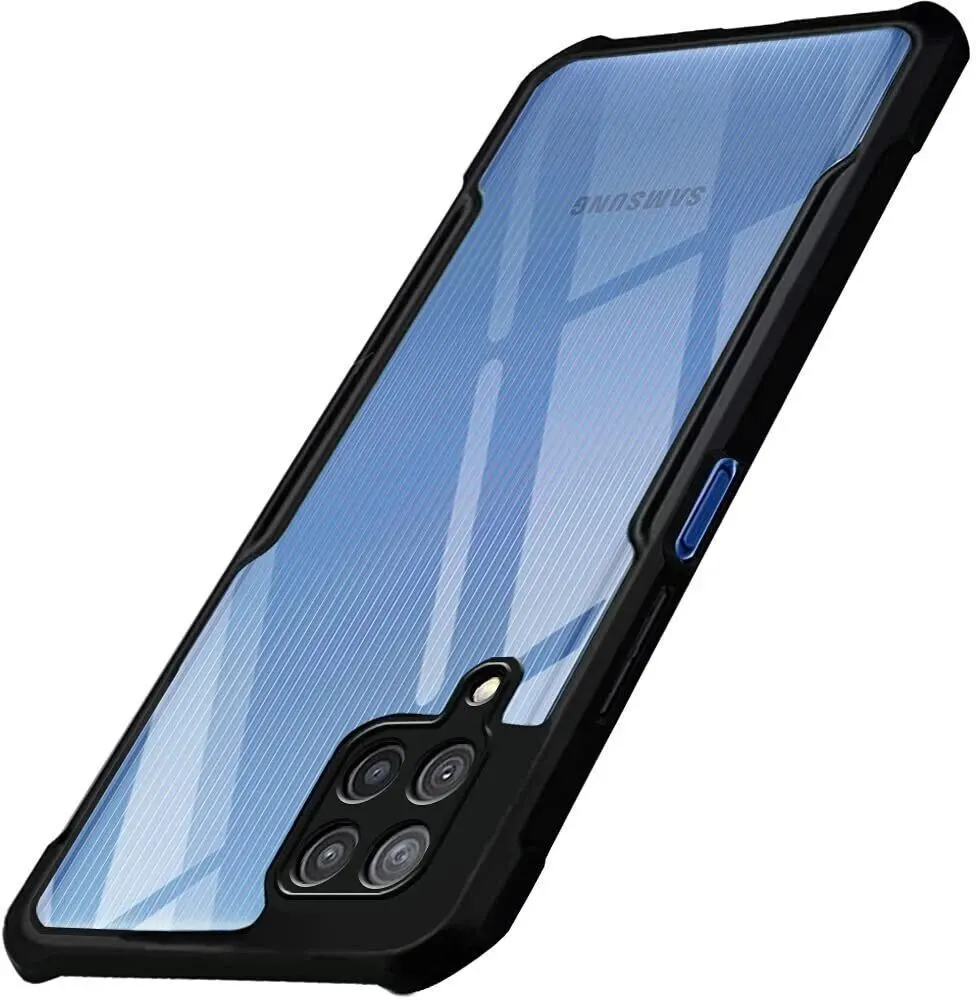 Micvir Back Cover for Samsung Galaxy M32 (Transparent, Black, Shock Proof, Polycarbonate, Pack of: 1)