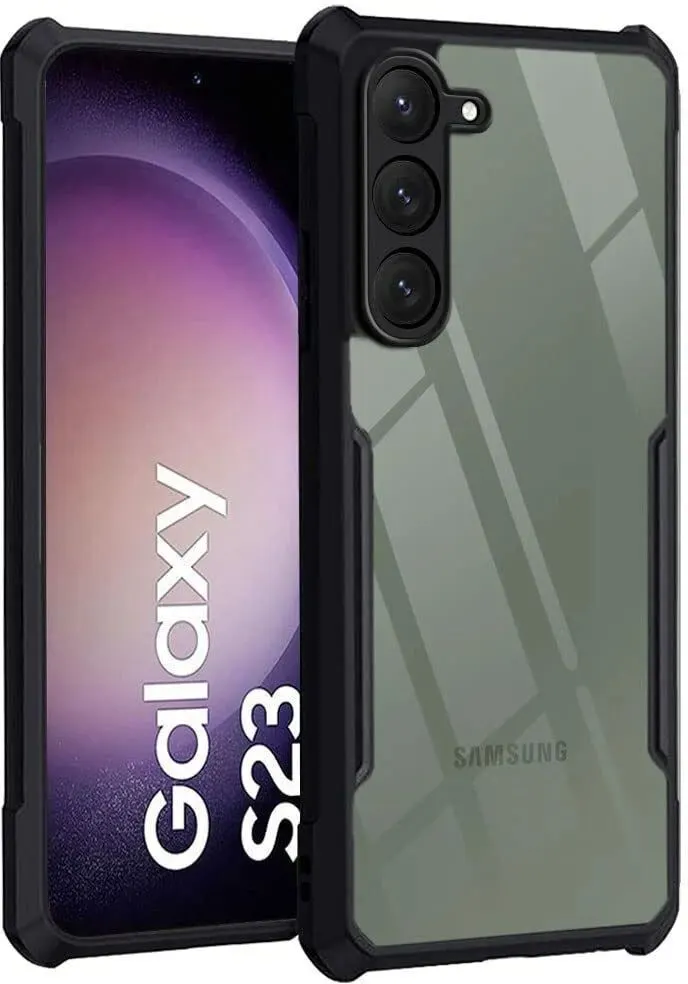 Micvir Back Cover for Samsung Galaxy S23 5G (Transparent, Black, Shock Proof, Polycarbonate, Pack of: 1)