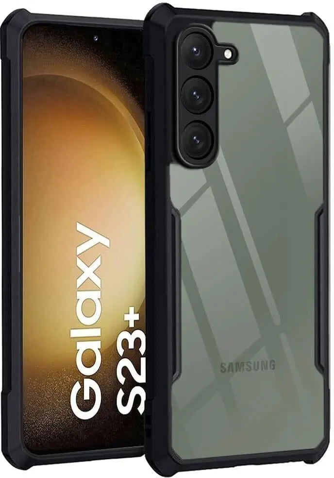 Micvir Back Cover for Samsung Galaxy S23 Plus 5G (Transparent, Black, Shock Proof, Polycarbonate, Pack of: 1)
