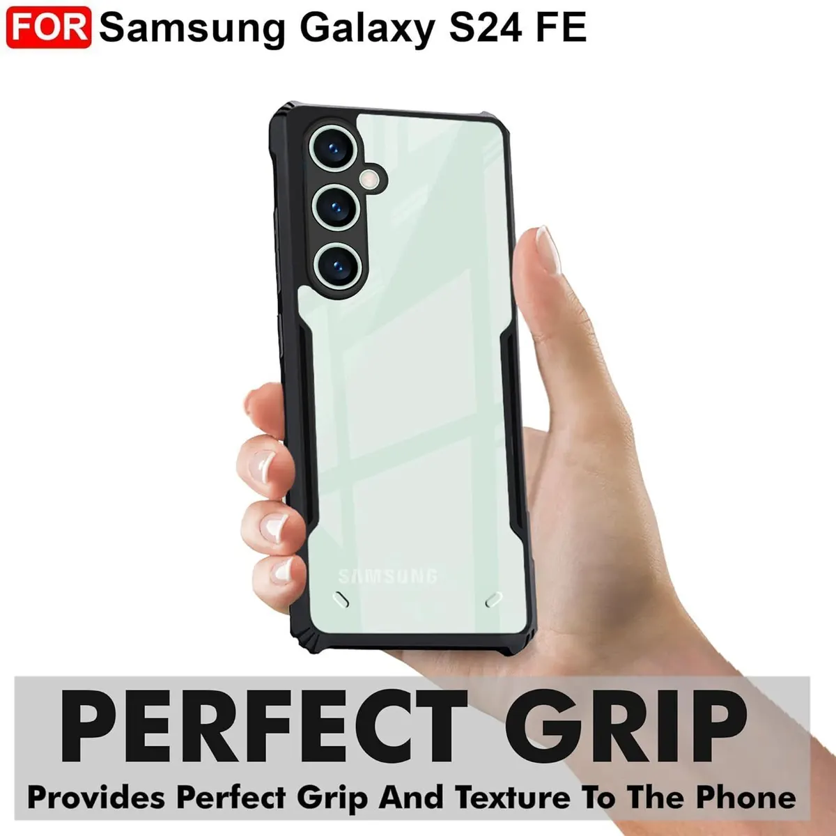 Micvir Back Cover for SAMSUNG Galaxy S24 FE 5G (Transparent, Black, Shock Proof, Polycarbonate, Pack of: 1) — image 2 of 5