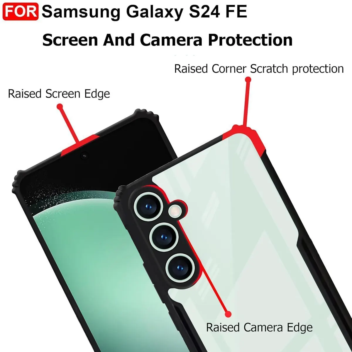 Micvir Back Cover for SAMSUNG Galaxy S24 FE 5G (Transparent, Black, Shock Proof, Polycarbonate, Pack of: 1) — image 4 of 5