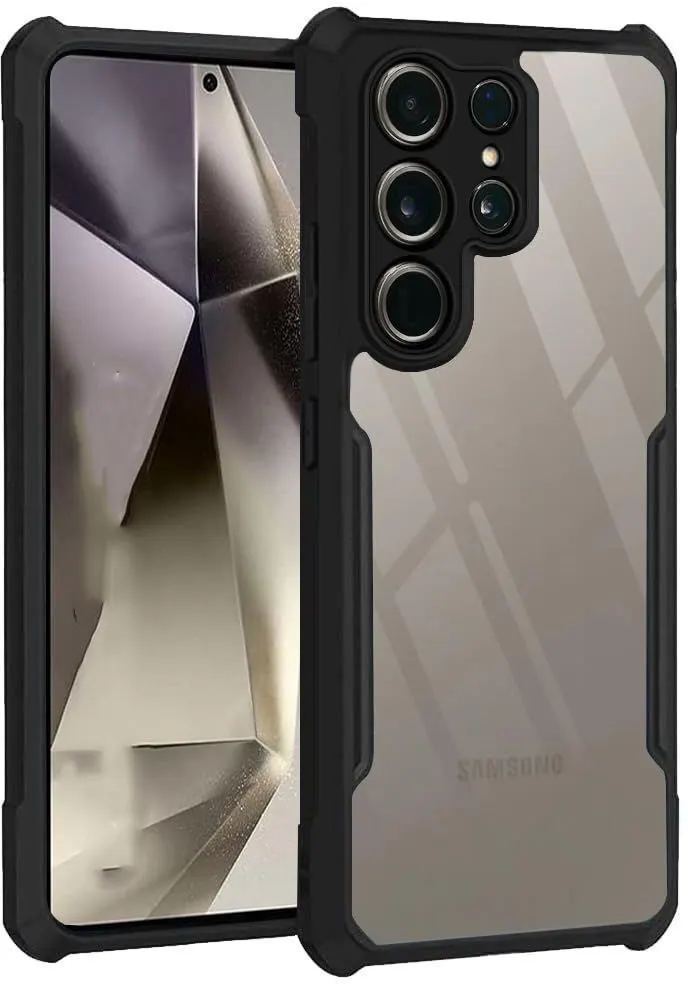 Micvir Back Cover for Samsung Galaxy S25 Ultra 5G (Transparent, Black, Shock Proof, Polycarbonate, Pack of: 1)