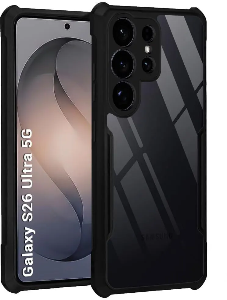Xolia Back Cover for Samsung Galaxy S26 Ultra 5G (Transparent, Black, Shock Proof, Polycarbonate, Pack of: 1)