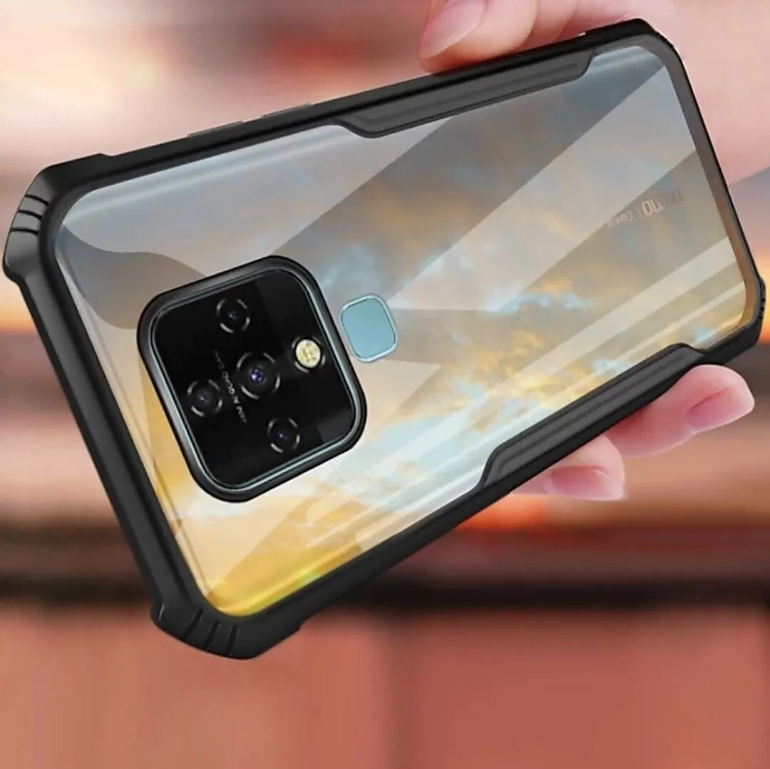 Micvir Back Cover for Tecno Camon 16 (Transparent, Black, Shock Proof, Polycarbonate, Pack of: 1) — image 2 of 5