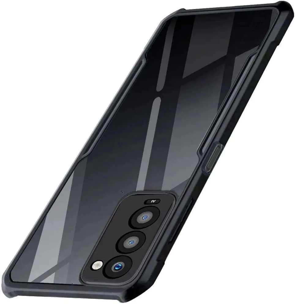 Micvir Back Cover for Tecno Camon 18 (Transparent, Black, Shock Proof, Polycarbonate, Pack of: 1)
