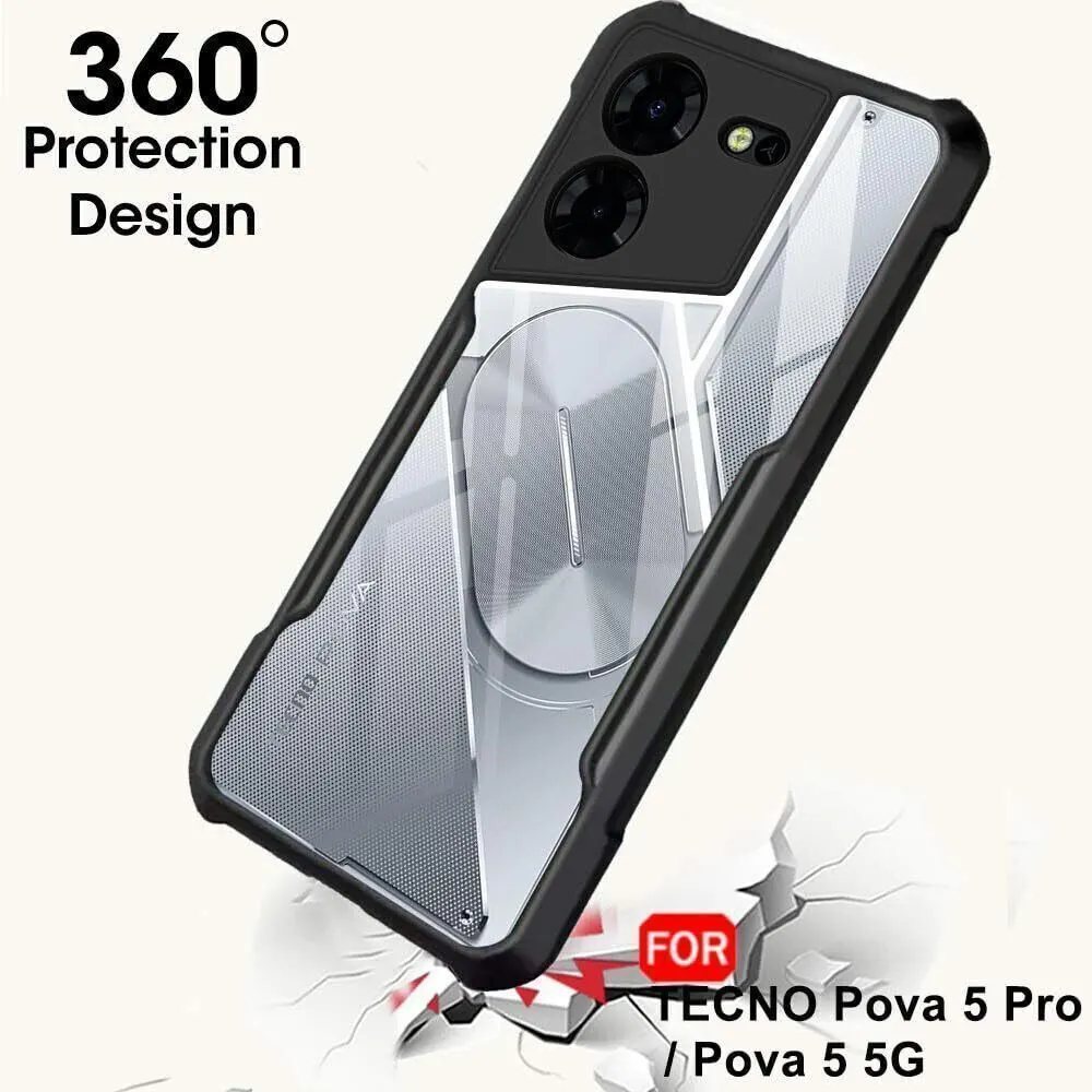 Micvir Back Cover for Tecno Pova 5 Pro (Transparent, Black, Shock Proof, Polycarbonate, Pack of: 1) — image 2 of 5