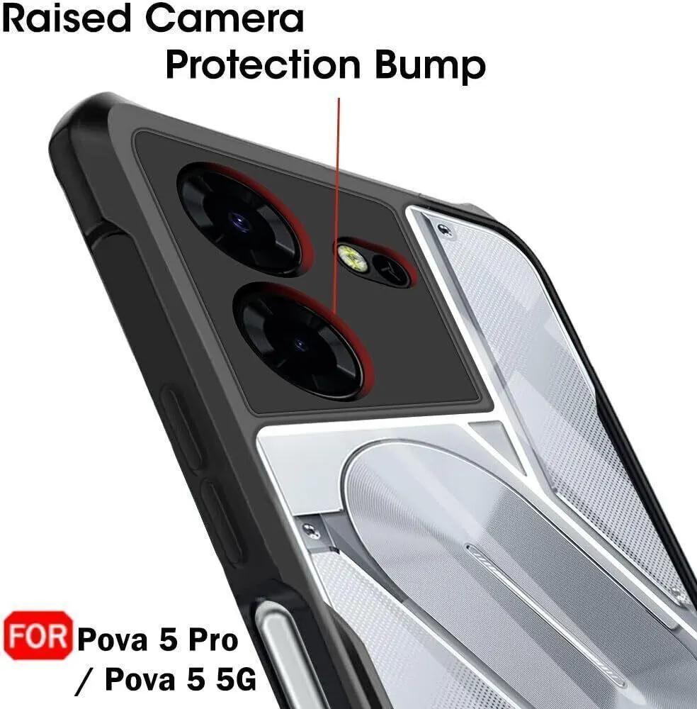 Micvir Back Cover for Tecno Pova 5 Pro (Transparent, Black, Shock Proof, Polycarbonate, Pack of: 1) — image 4 of 5