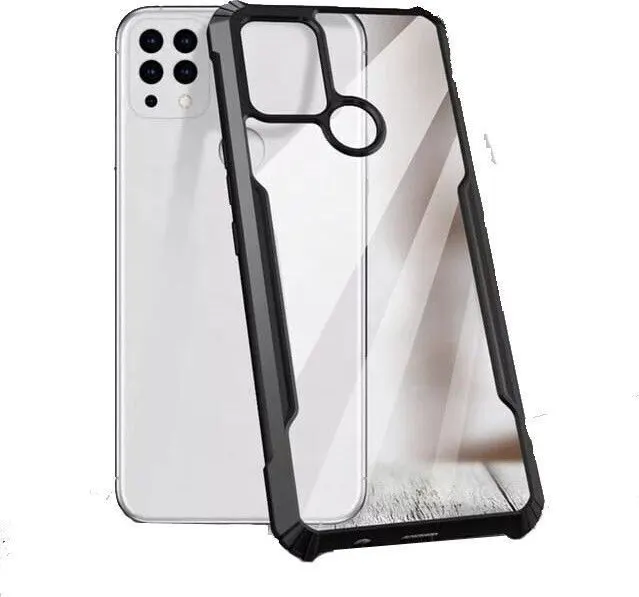 Micvir Back Cover for Tecno Pova (Transparent, Black, Shock Proof, Polycarbonate, Pack of: 1)