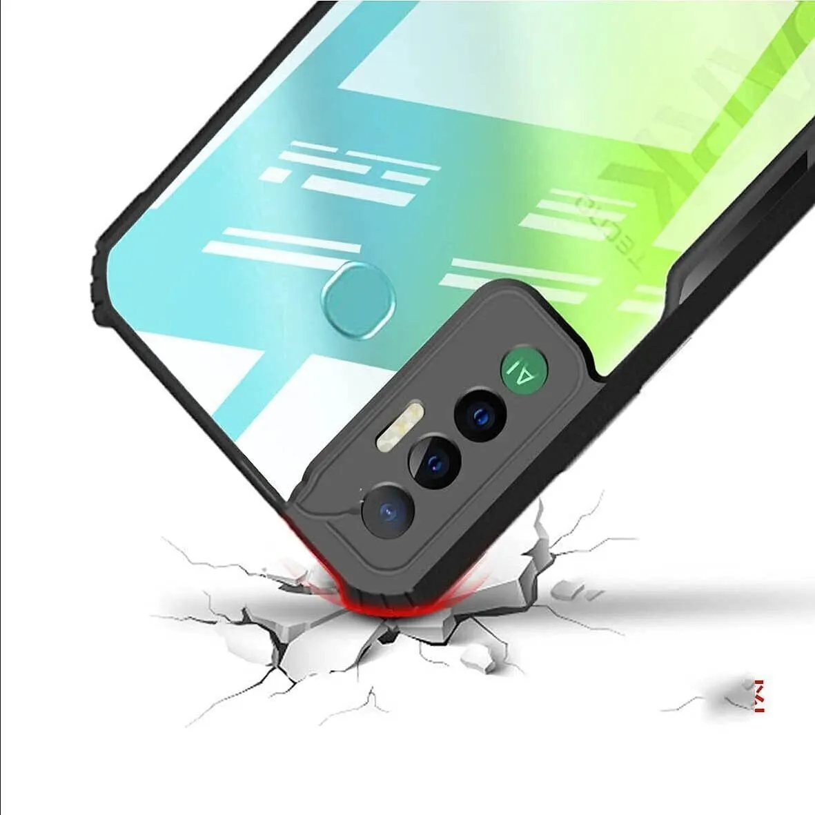 Micvir Back Cover for Tecno Spark 7 Pro (Transparent, Black, Shock Proof, Polycarbonate, Pack of: 1) — image 3 of 5