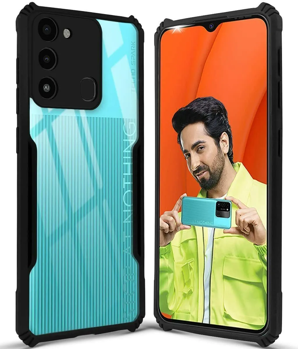 Micvir Back Cover for Tecno Spark 9 (Transparent, Black, Shock Proof, Polycarbonate, Pack of: 1) — image 4 of 5