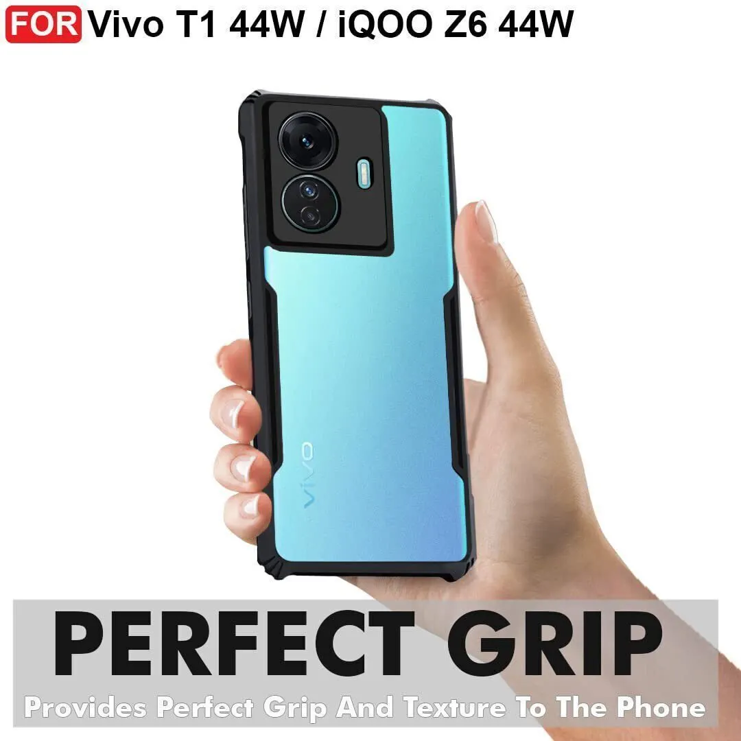 Micvir Back Cover for iQOO Z6 44W (Transparent, Black, Shock Proof, Polycarbonate, Pack of: 1) — image 2 of 5