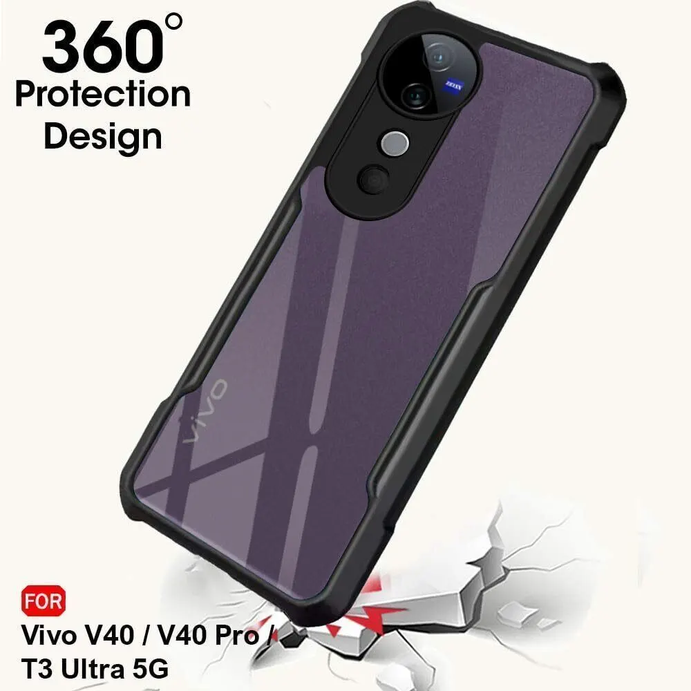 Micvir Back Cover for Vivo T3 Ultra 5G (Transparent, Black, Shock Proof, Polycarbonate, Pack of: 1) — image 2 of 5