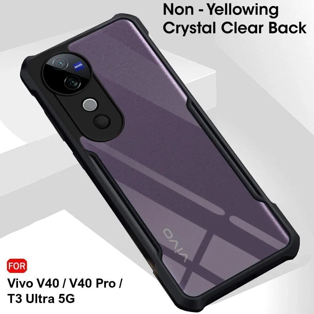 Micvir Back Cover for Vivo T3 Ultra 5G (Transparent, Black, Shock Proof, Polycarbonate, Pack of: 1) — image 3 of 5