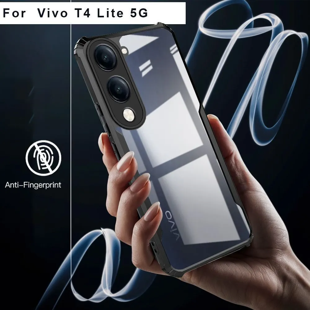 Micvir Back Cover for Vivo T4 Lite 5G (Transparent, Black, Shock Proof, Polycarbonate, Pack of: 1) — image 2 of 5