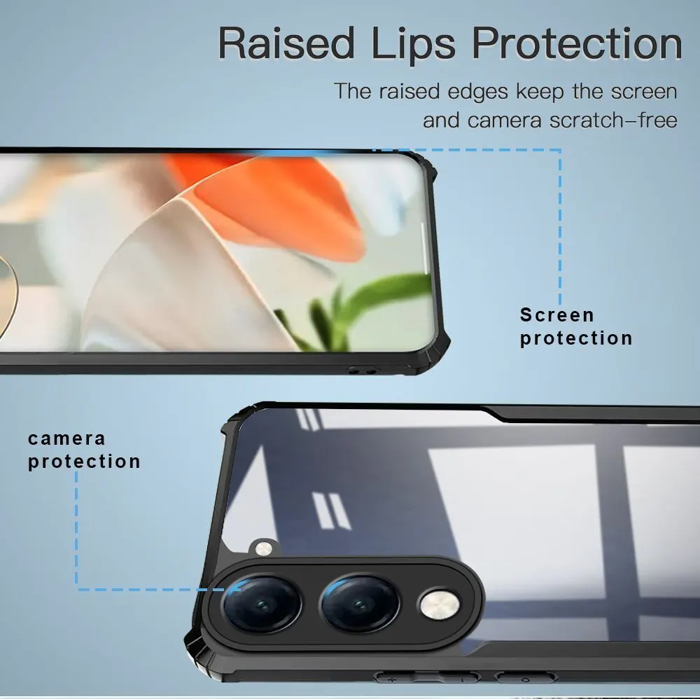 Micvir Back Cover for Vivo T4 Lite 5G (Transparent, Black, Shock Proof, Polycarbonate, Pack of: 1) — image 4 of 5
