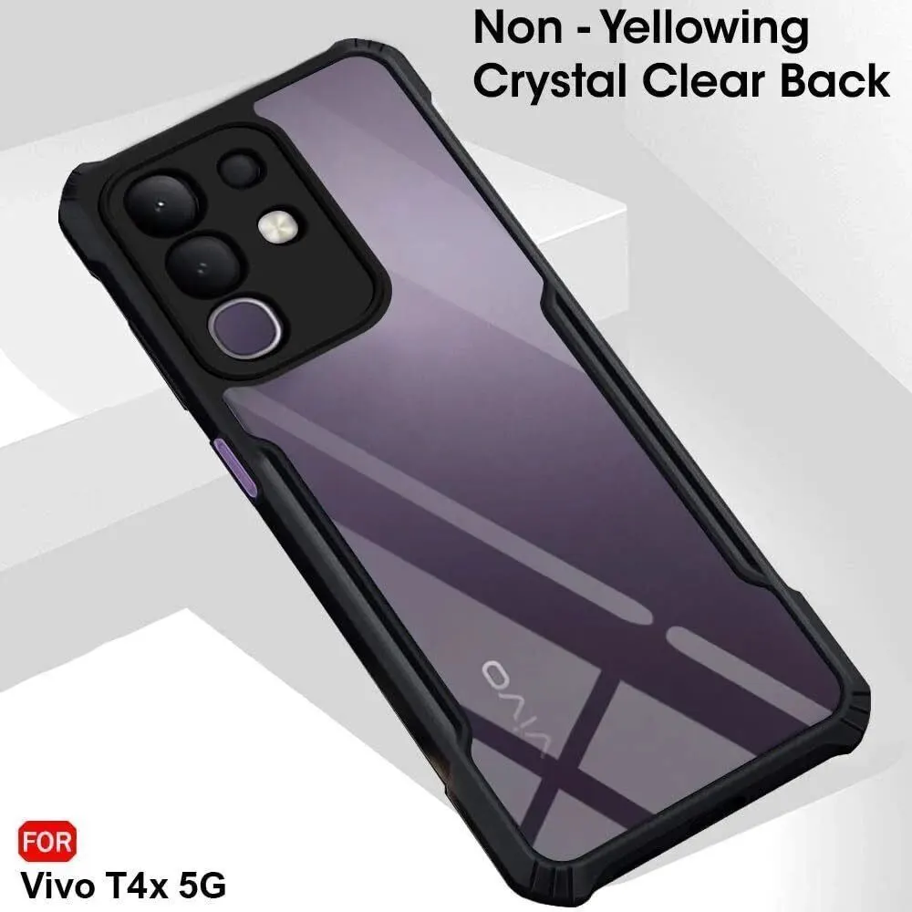 Micvir Back Cover for vivo T4x 5G (Transparent, Black, Shock Proof, Polycarbonate, Pack of: 1) — image 3 of 5