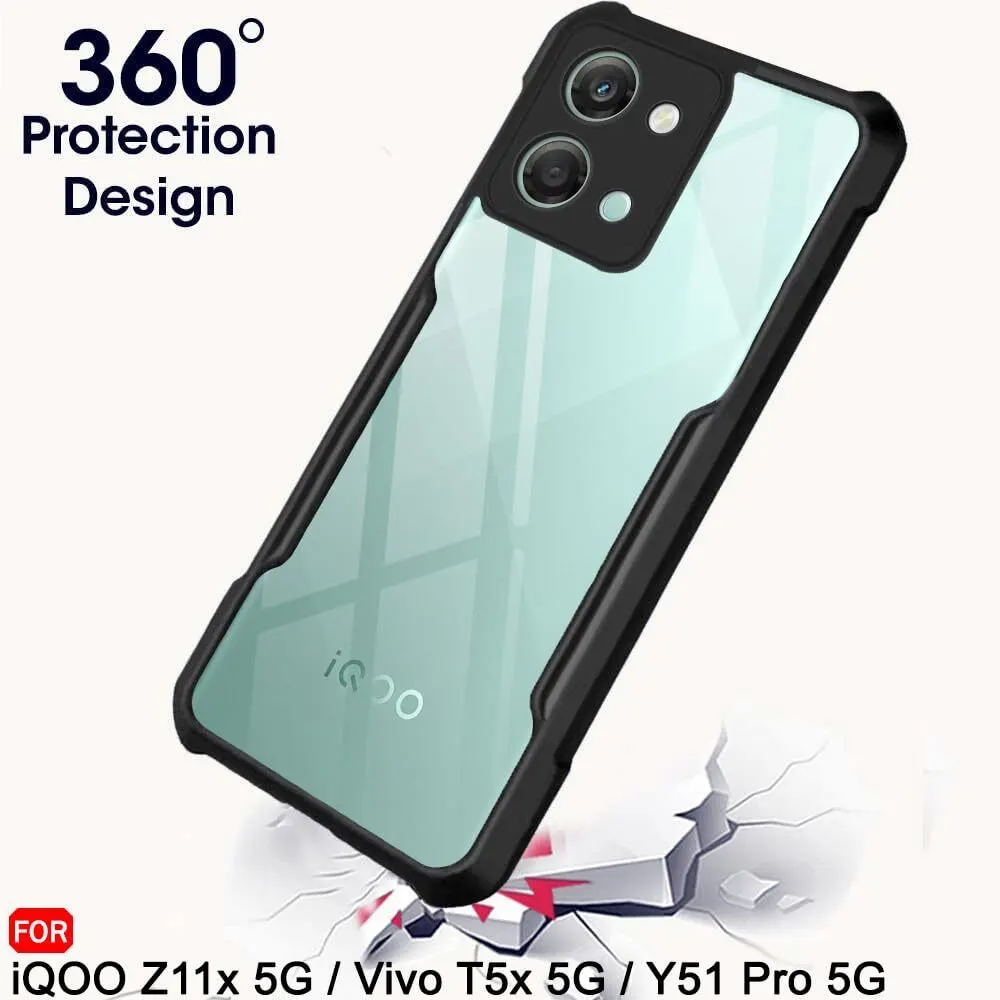 Xolia Back Cover for Vivo T5x 5G (Transparent, Black, Camera Bump Protector, Plastic, Silicon, Pack of: 1) — image 2 of 3