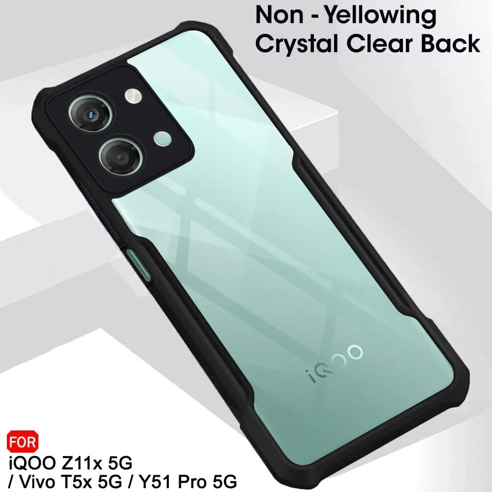 Xolia Back Cover for Vivo T5x 5G (Transparent, Black, Camera Bump Protector, Plastic, Silicon, Pack of: 1) — image 3 of 3