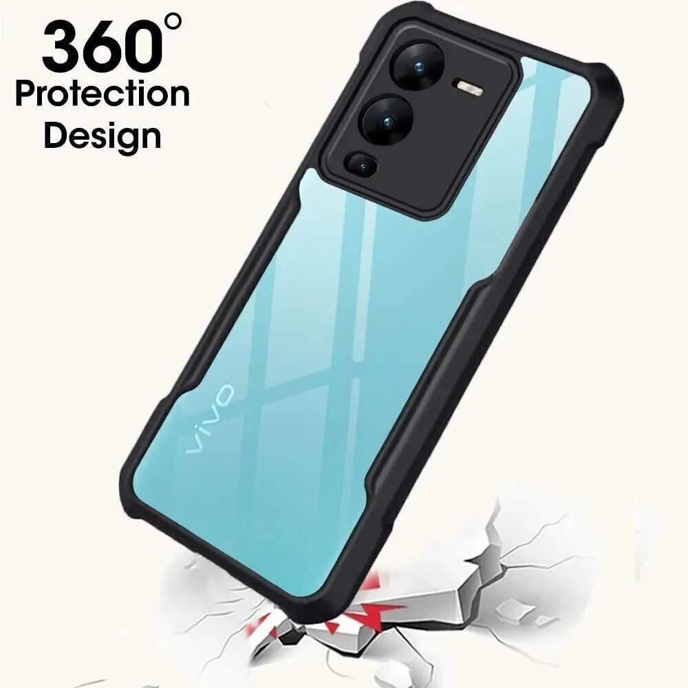 Micvir Back Cover for Vivo V25 Pro 5G (Transparent, Black, Shock Proof, Polycarbonate, Pack of: 1) — image 2 of 4