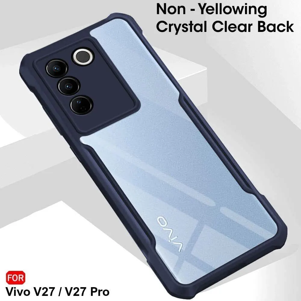 Micvir Back Cover for vivo V27 (Transparent, Blue, Shock Proof, Polycarbonate, Pack of: 1) — image 3 of 5
