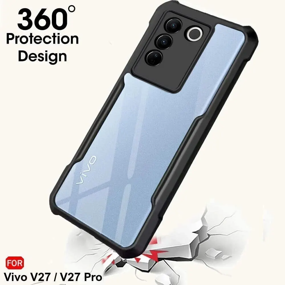 Micvir Back Cover for Vivo V27 Pro (Transparent, Black, Shock Proof, Polycarbonate, Pack of: 1) — image 2 of 5