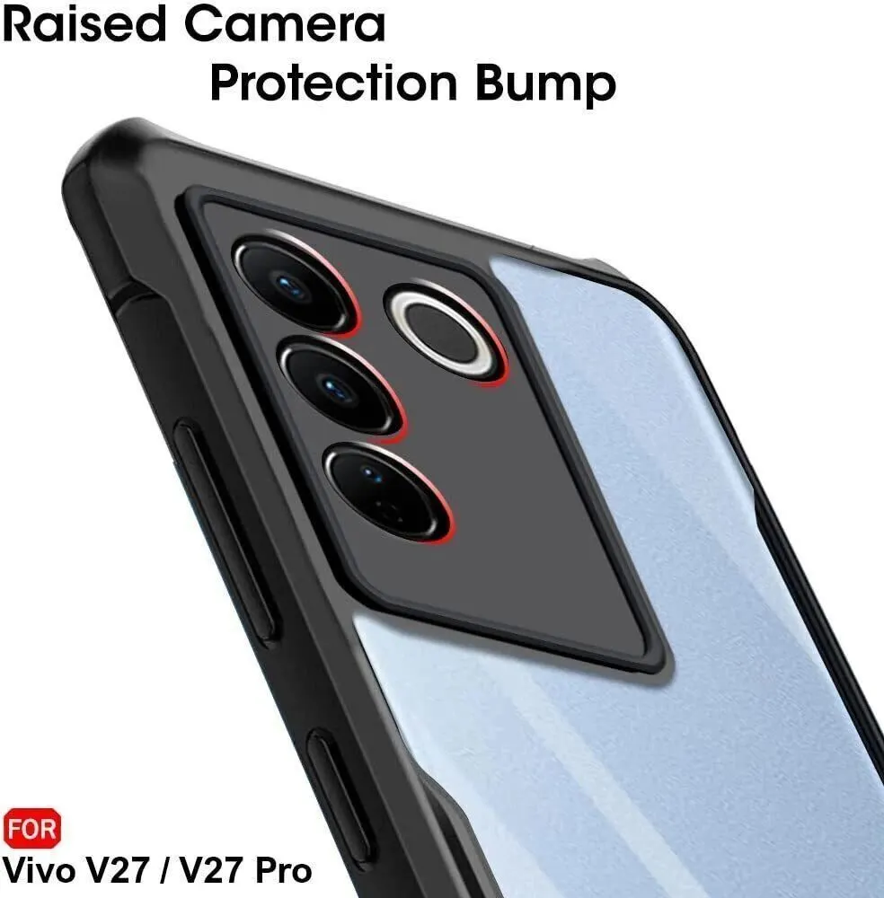 Micvir Back Cover for Vivo V27 Pro (Transparent, Black, Shock Proof, Polycarbonate, Pack of: 1) — image 4 of 5