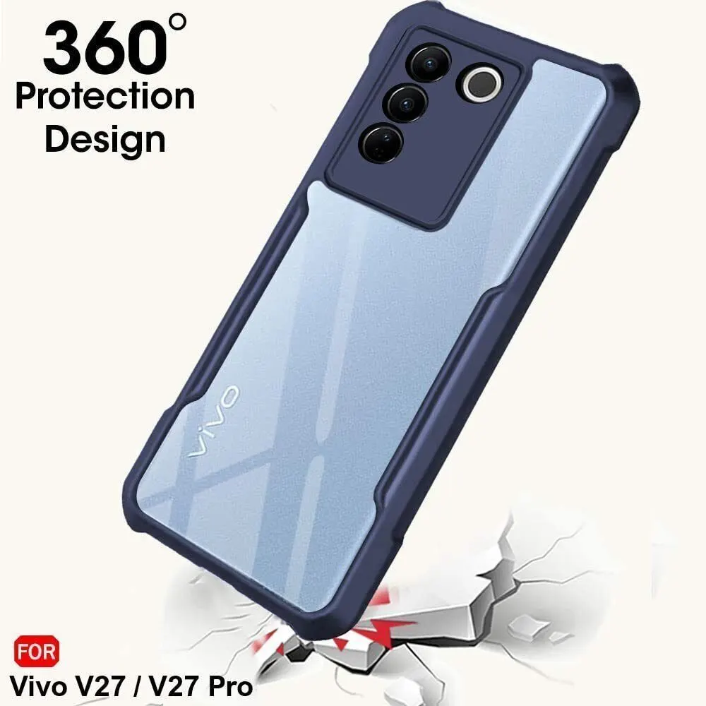 Micvir Back Cover for Vivo V27 Pro 5G (Transparent, Blue, Shock Proof, Polycarbonate, Pack of: 1) — image 2 of 5