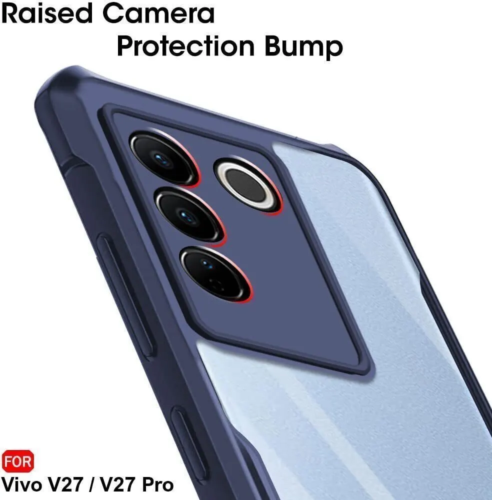 Micvir Back Cover for Vivo V27 Pro 5G (Transparent, Blue, Shock Proof, Polycarbonate, Pack of: 1) — image 4 of 5
