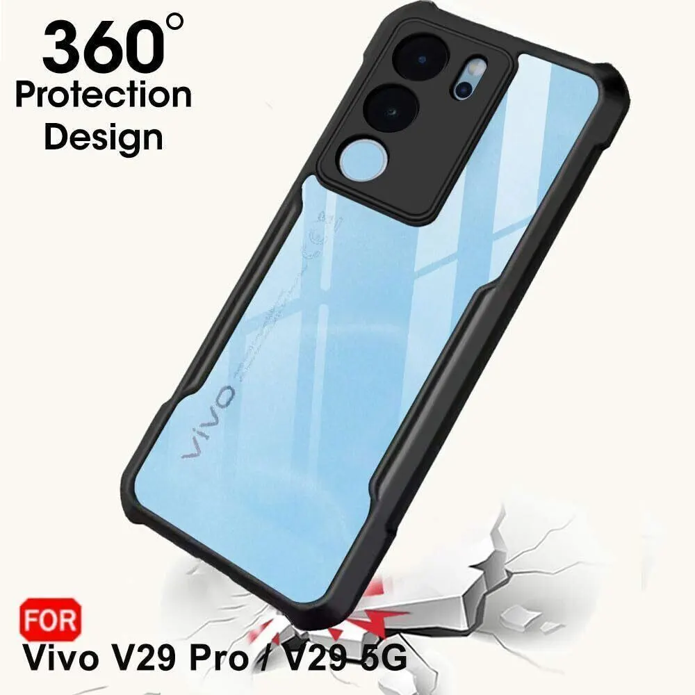 Micvir Back Cover for vivo V29 5G (Transparent, Black, Shock Proof, Polycarbonate, Pack of: 1) — image 2 of 5