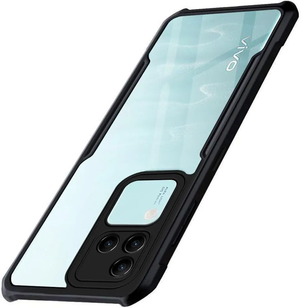 Micvir Back Cover for Vivo V30 5G (Transparent, Black, Shock Proof, Polycarbonate, Pack of: 1)