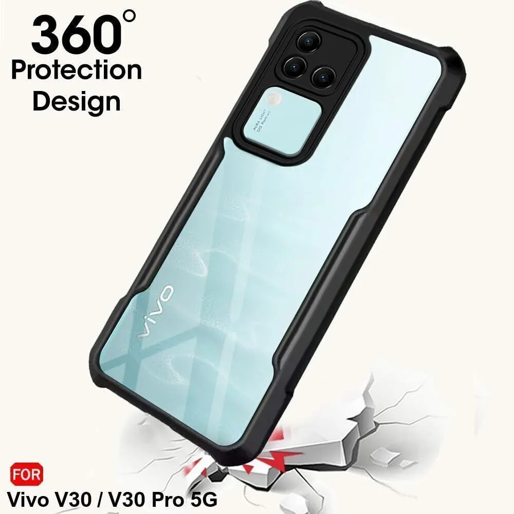 Micvir Back Cover for Vivo V30 Pro 5G (Transparent, Black, Shock Proof, Polycarbonate, Pack of: 1) — image 2 of 5