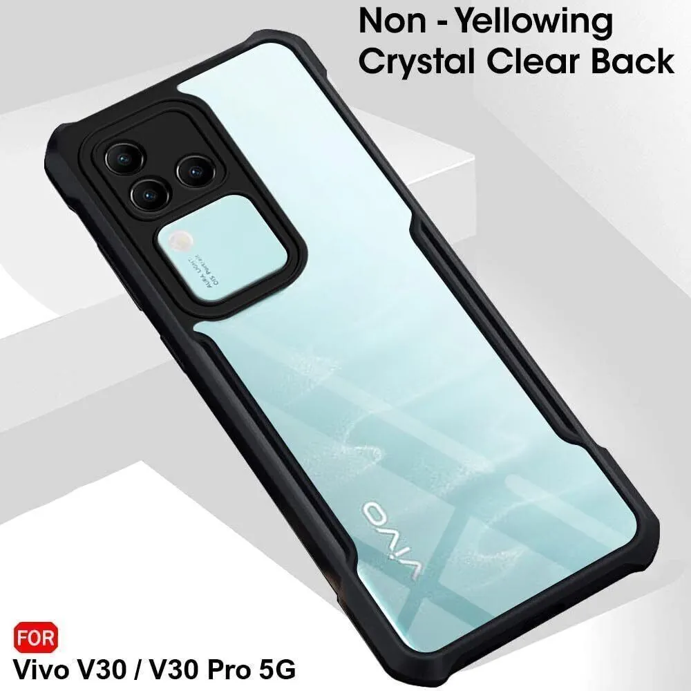 Micvir Back Cover for Vivo V30 Pro 5G (Transparent, Black, Shock Proof, Polycarbonate, Pack of: 1) — image 3 of 5
